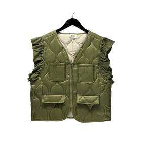 Green Vest with ruffled sleeves