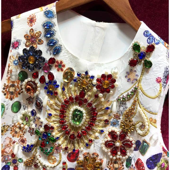Radiant Gemstone A-Line Dress - Summer Luxury