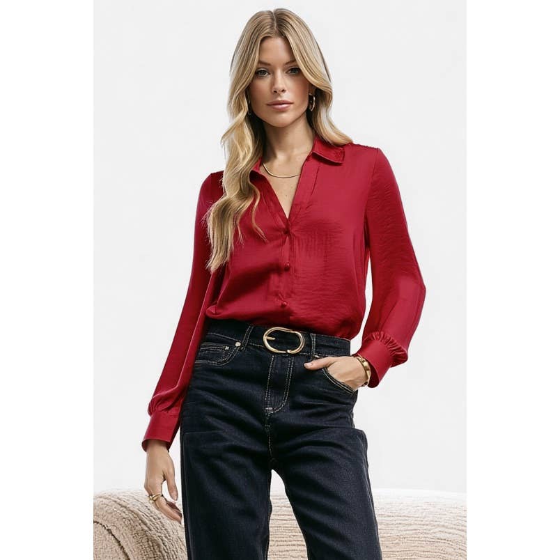 Neck Shirt With Open Seam Sleeve