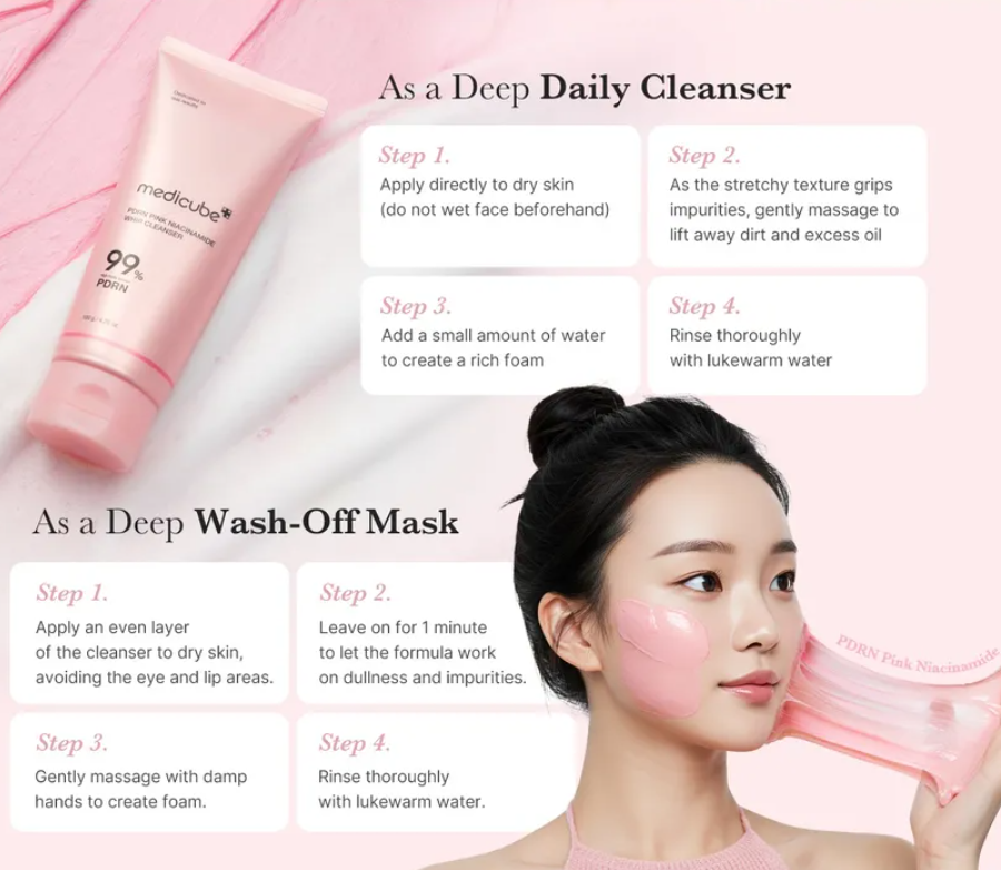 MEDICUBE PDRN Pink Niacineamide Whip Cleanser 15g MINI