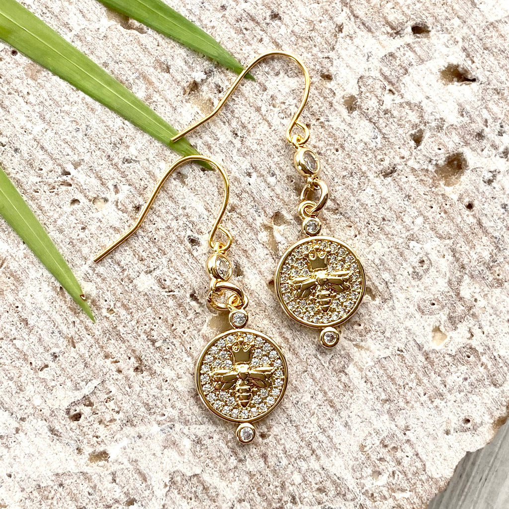 Queen bee earrings boutique salon jewelry spa trendy