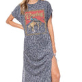 Western Cowboy Leopard Frame Graphic Leopard Maxi Dress