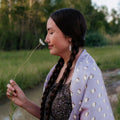 Elk Ivory Silk Scarf - Lavender