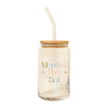 Can Glass w/Lid + Straw