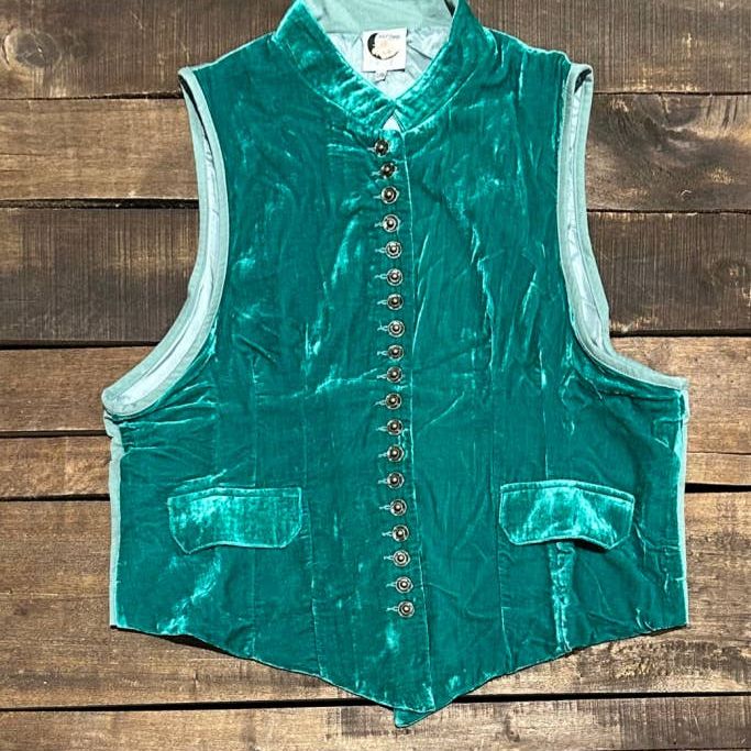 Mesmerized Velvet Vest - Teal