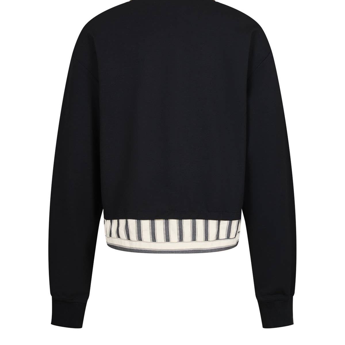 Anette Knit Collar Sweatshirt With Stripe Contrast