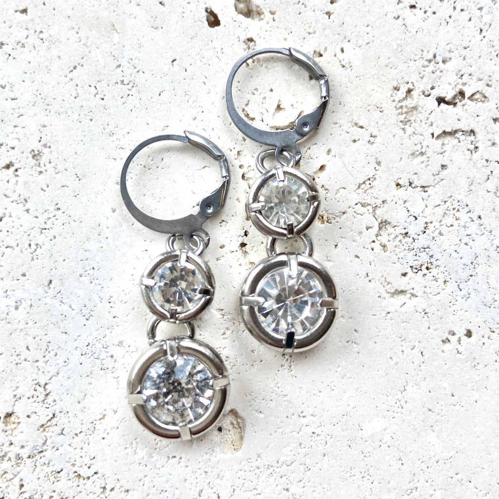 Crystal earrings boutique salon bridal jewelry sparkly spa