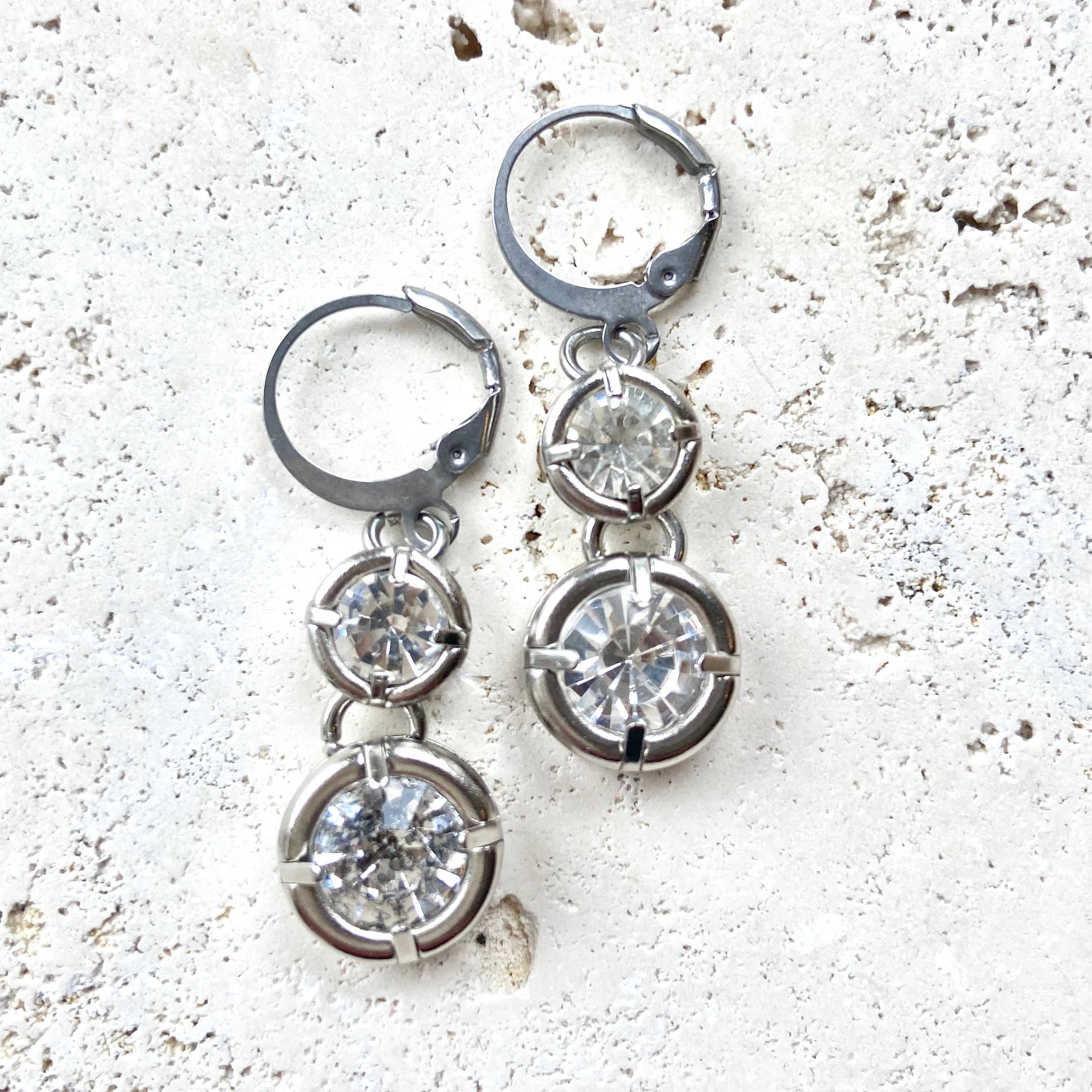Crystal earrings boutique salon bridal jewelry sparkly spa