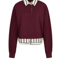 Anette Knit Collar Sweatshirt With Stripe Contrast