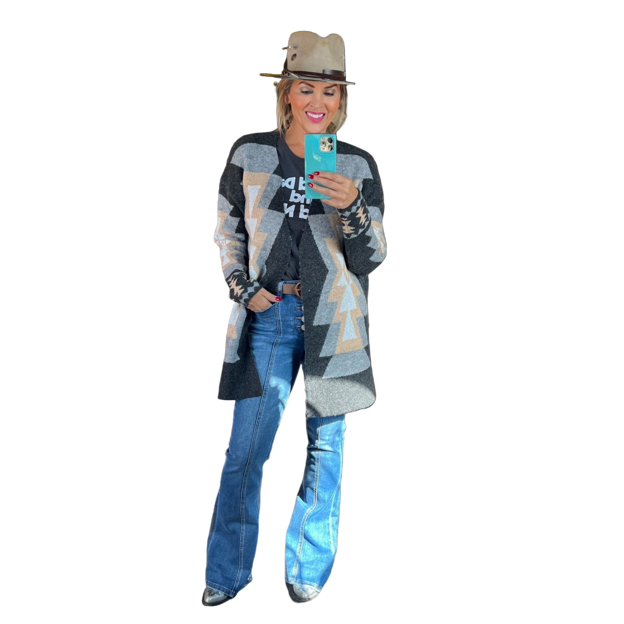 Greyish Aztec Cardigan