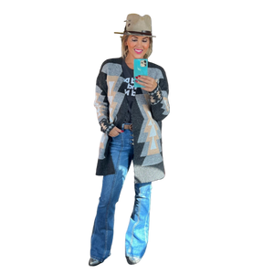 Greyish Aztec Cardigan