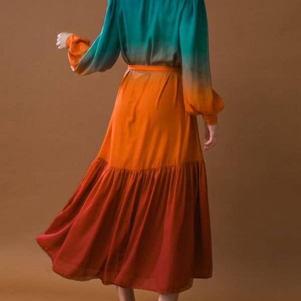 printed woven midi dress