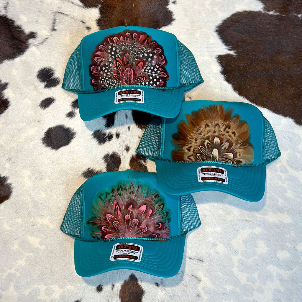 JADE FEATHER TRUCKER HAT