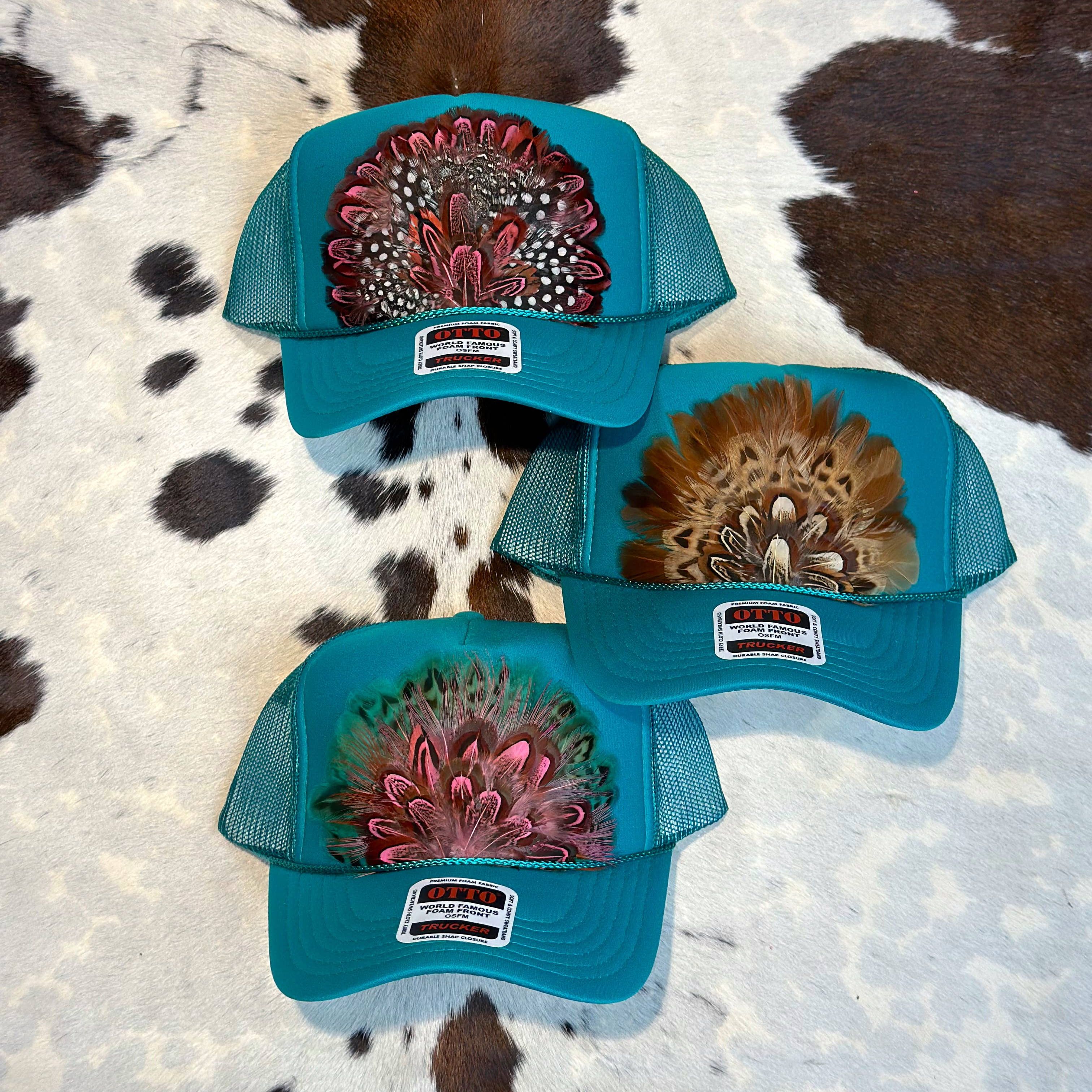 JADE FEATHER TRUCKER HAT