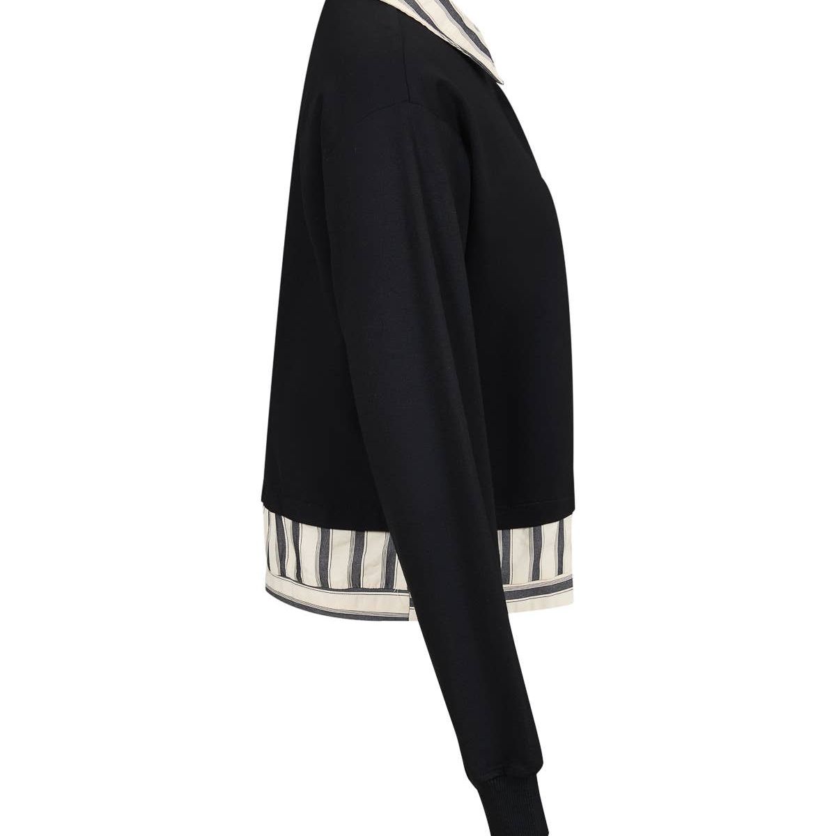 Anette Knit Collar Sweatshirt With Stripe Contrast