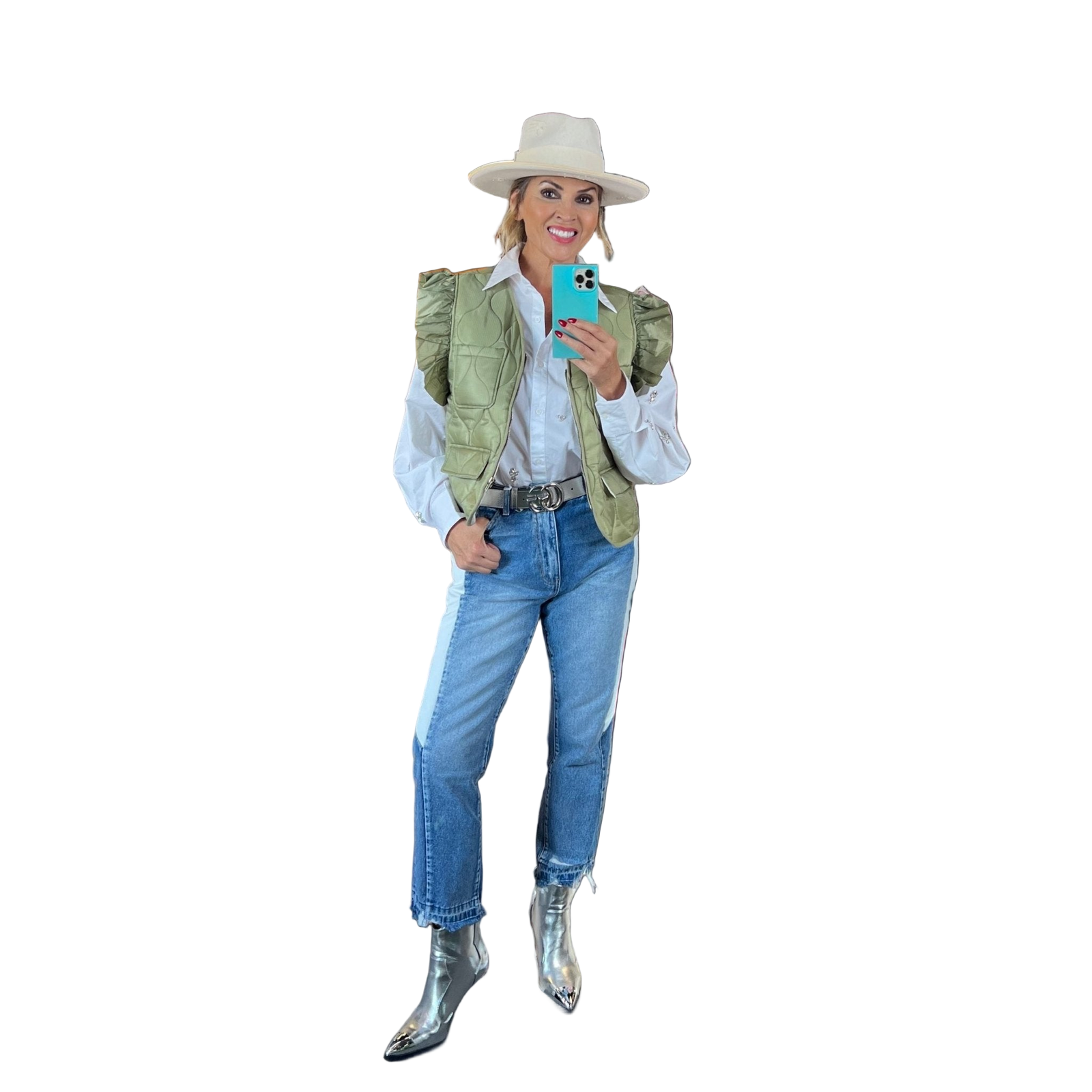 Sage Ruffle Sleeve Vest