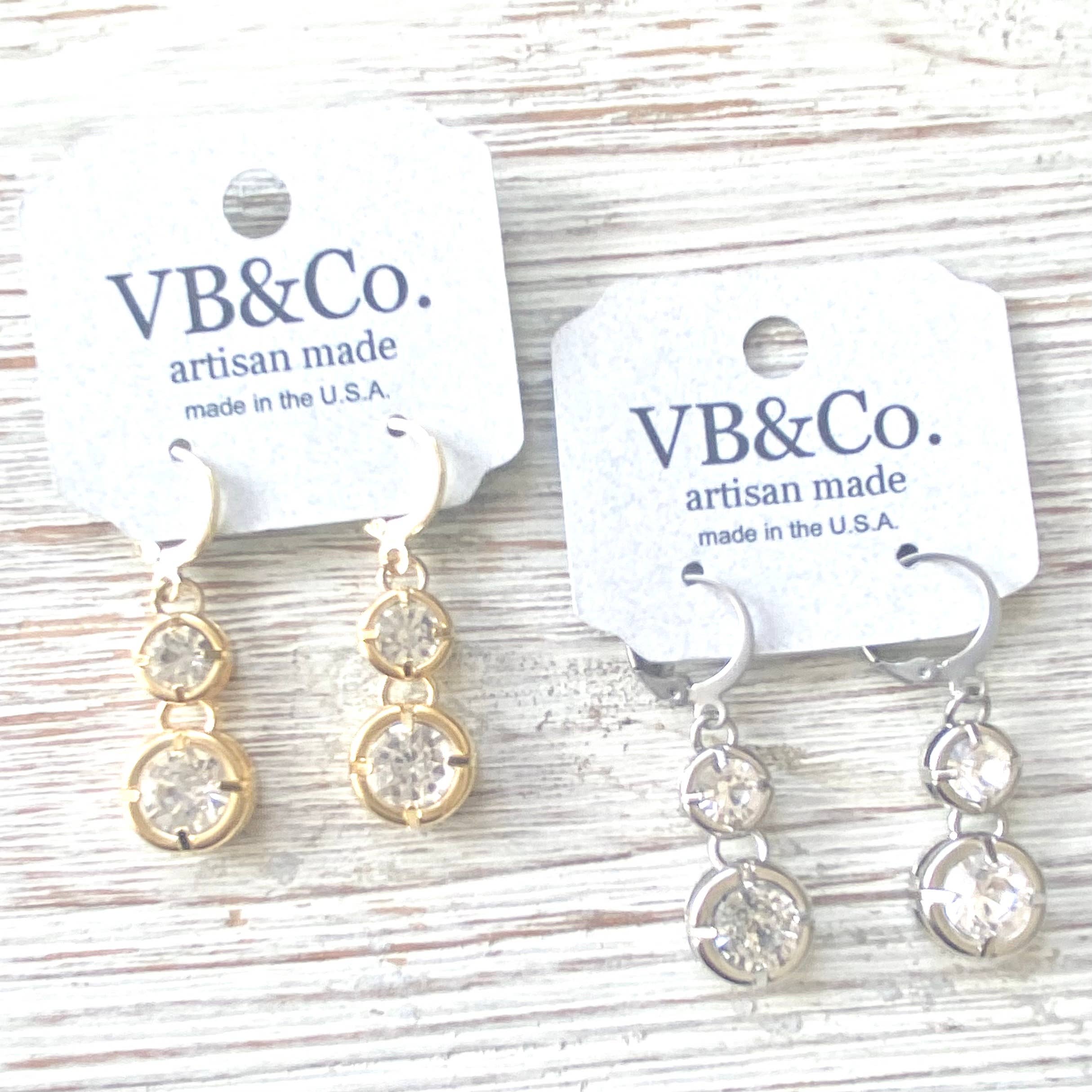 Crystal earrings boutique salon bridal jewelry sparkly spa