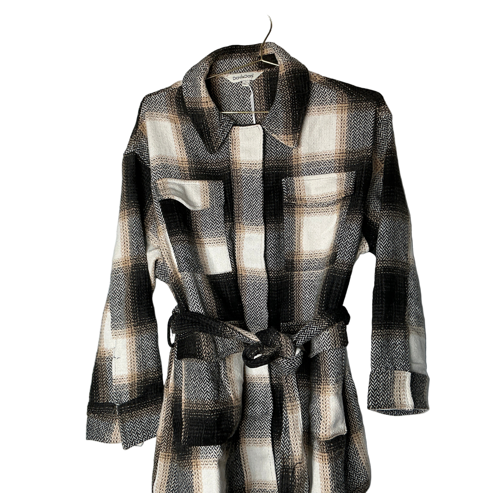 Plaid Belted Coat