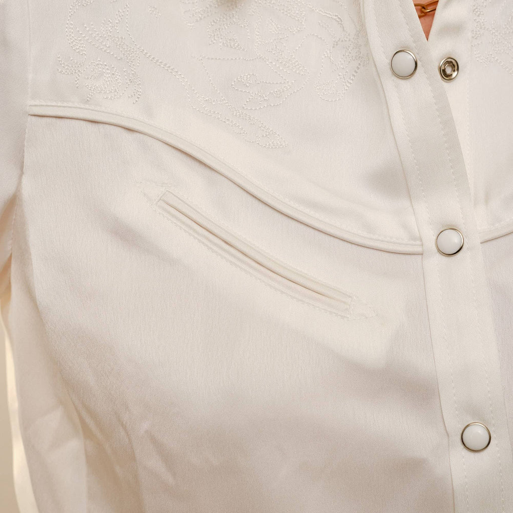 Satin Western Embroidered Snap Shirt