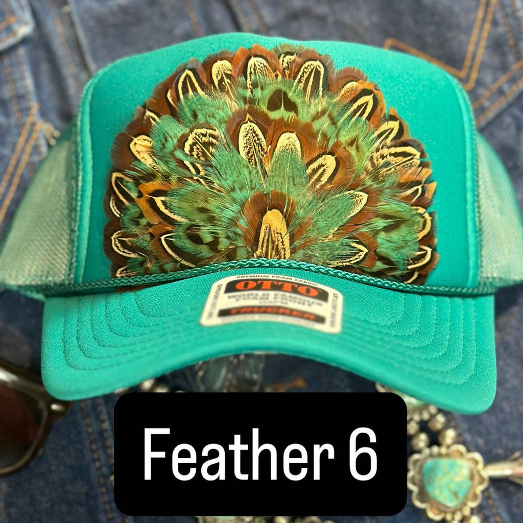 JADE FEATHER TRUCKER HAT