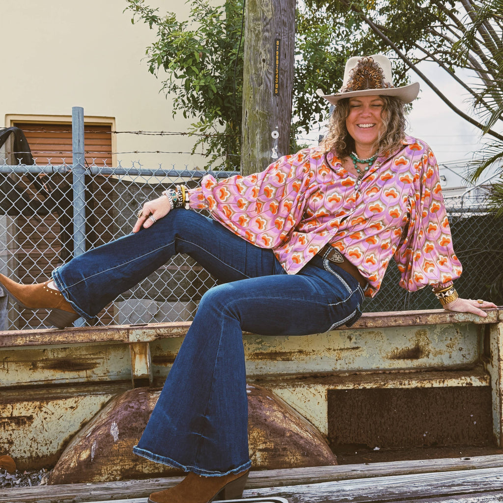 Room At The Top Balloon Sleeve Blouse
