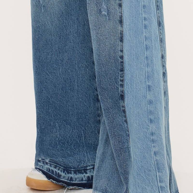 OPEN PACK HIGH RISE WIDE LEG JEANS-KC5521M