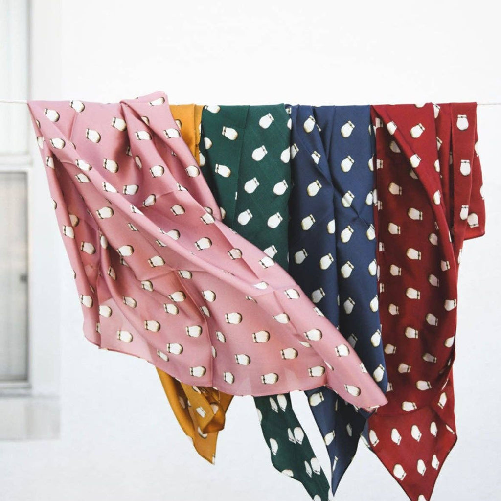 Elk Ivory Silk Scarf - Navy