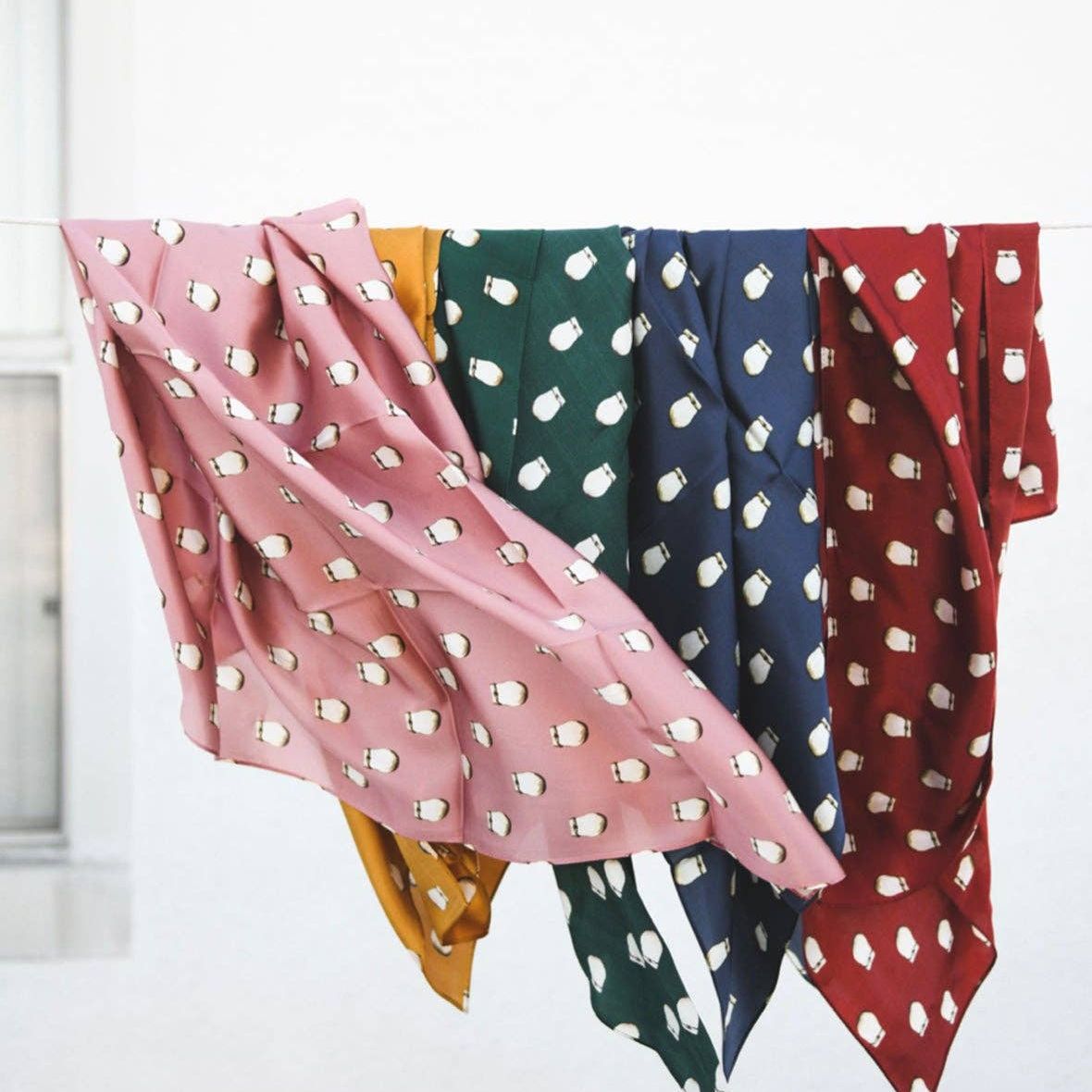 Elk Ivory Silk Scarf - Navy