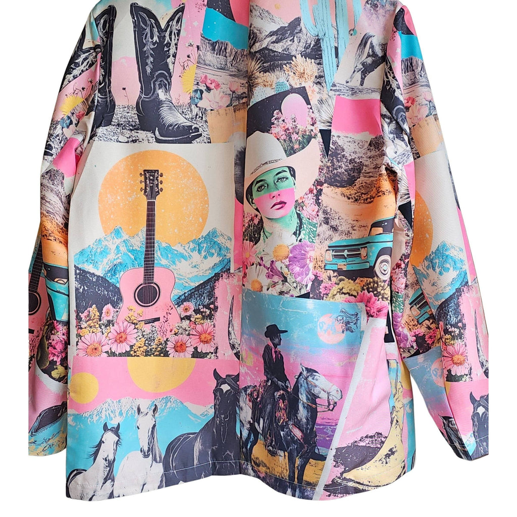 Baha Ranch Retro Pop Western Collage Blazer