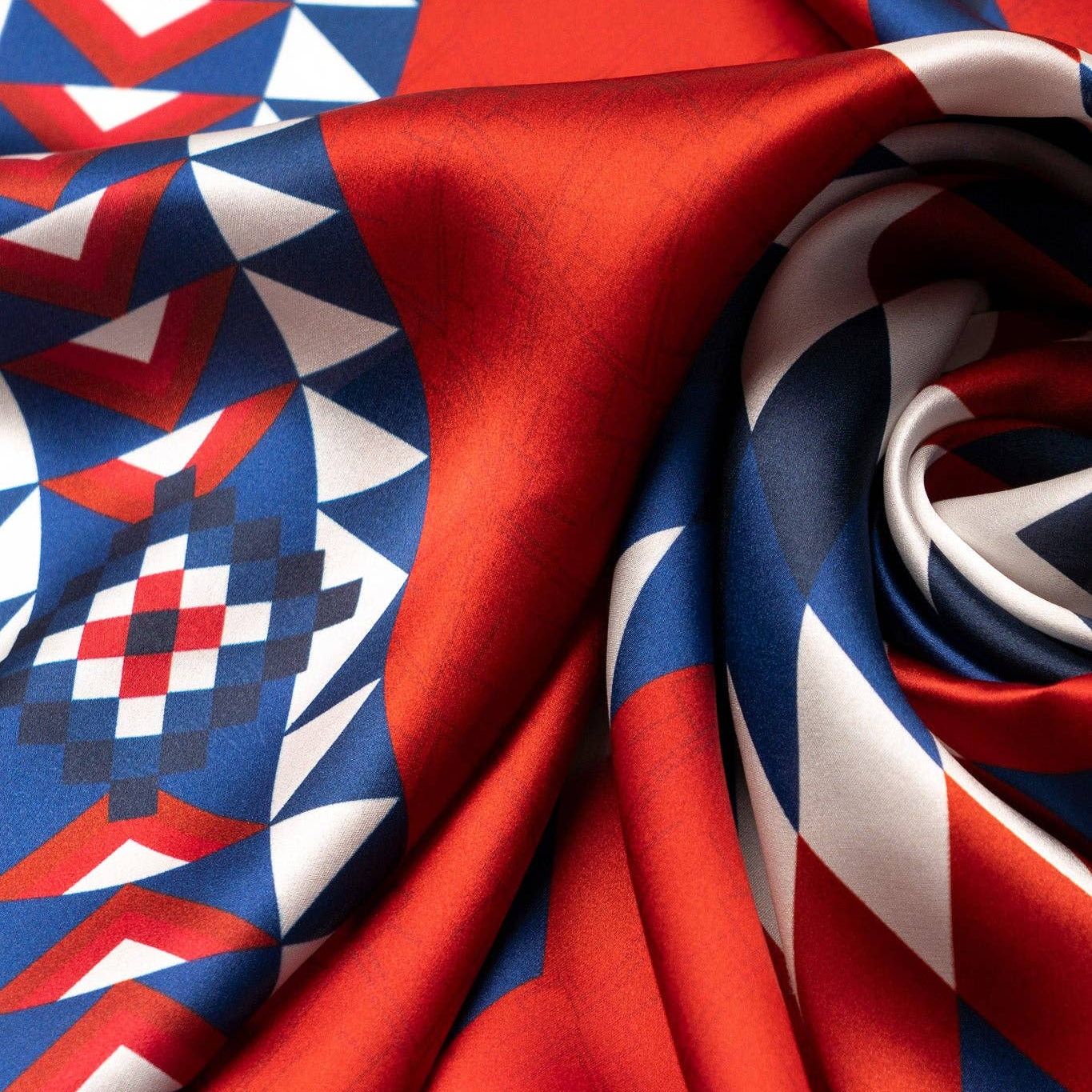 Brave Star Silk Scarf - Red