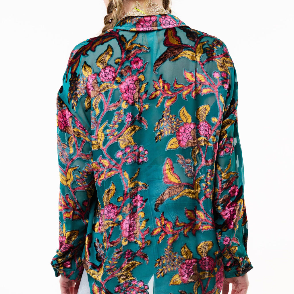 Holiday Jewels Burnout Velvet Blouse