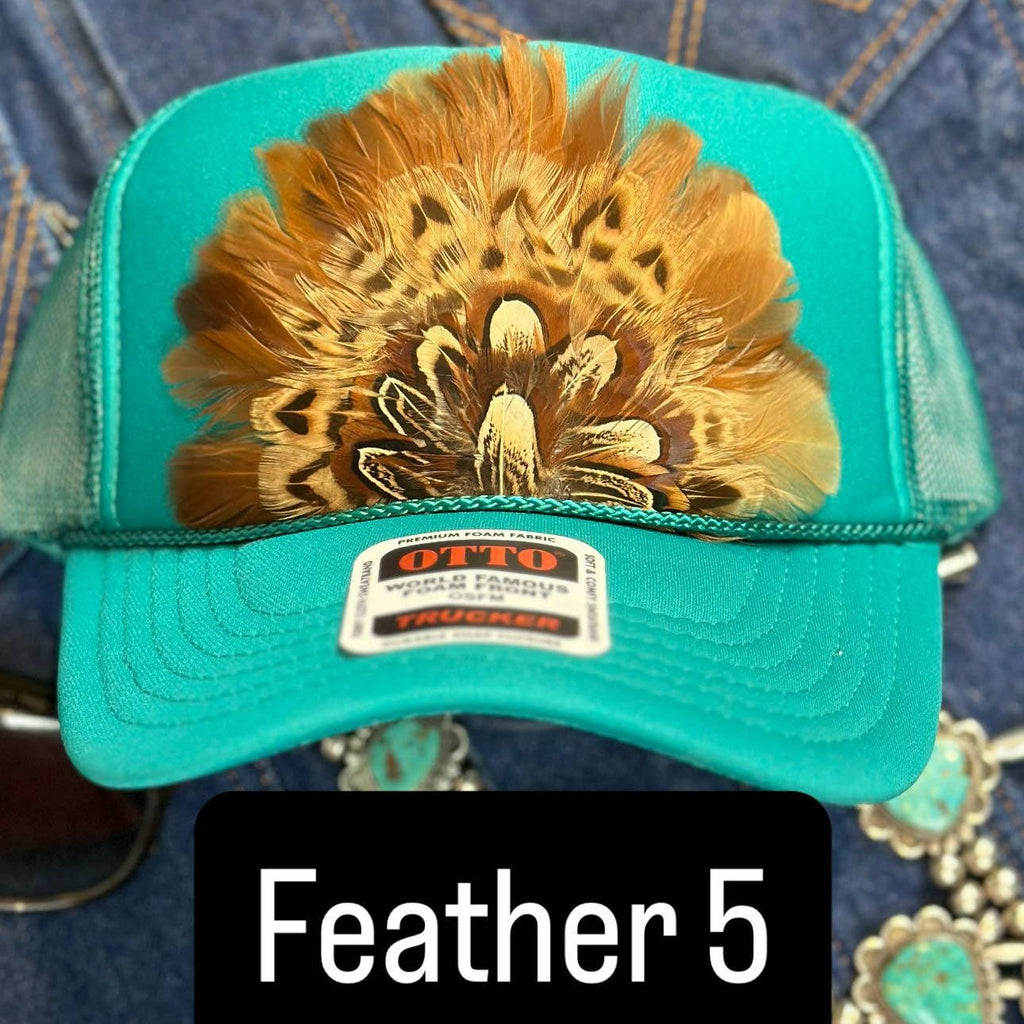 JADE FEATHER TRUCKER HAT