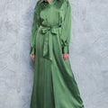 A solid satin jumpsuit