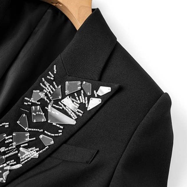 Beaded Embellished Collar Blazer for Women