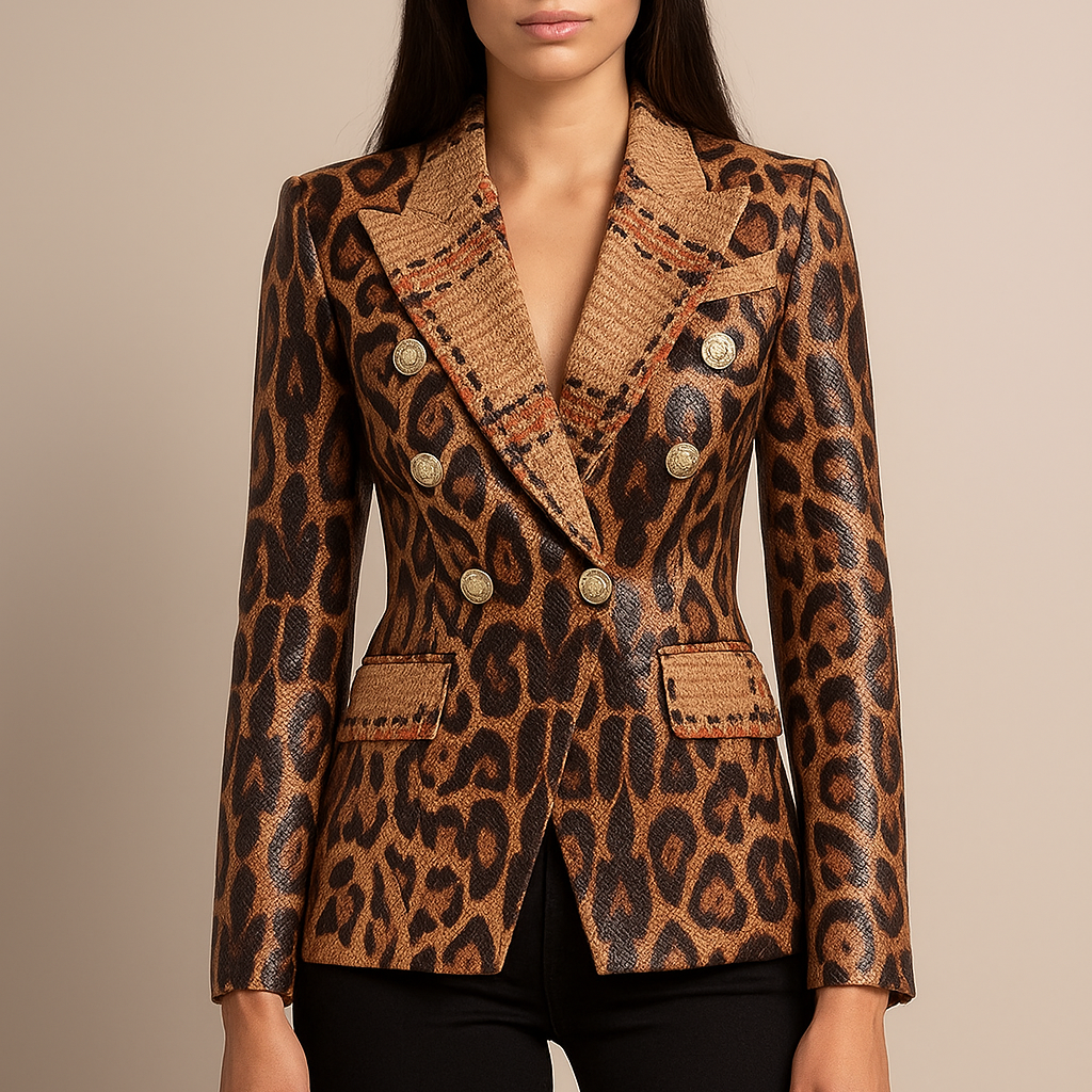 Elegant Leopard Blazer: Slim, Stylish, Chic