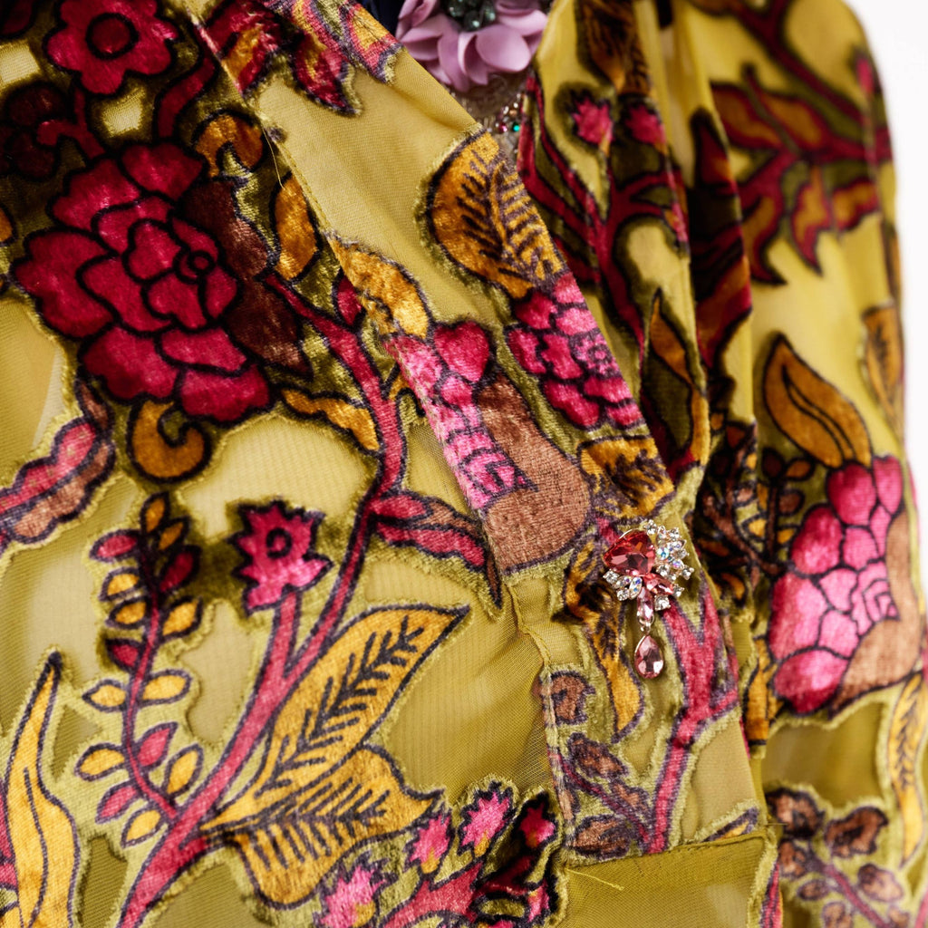 Holiday Jewels Burnout Velvet Blouse