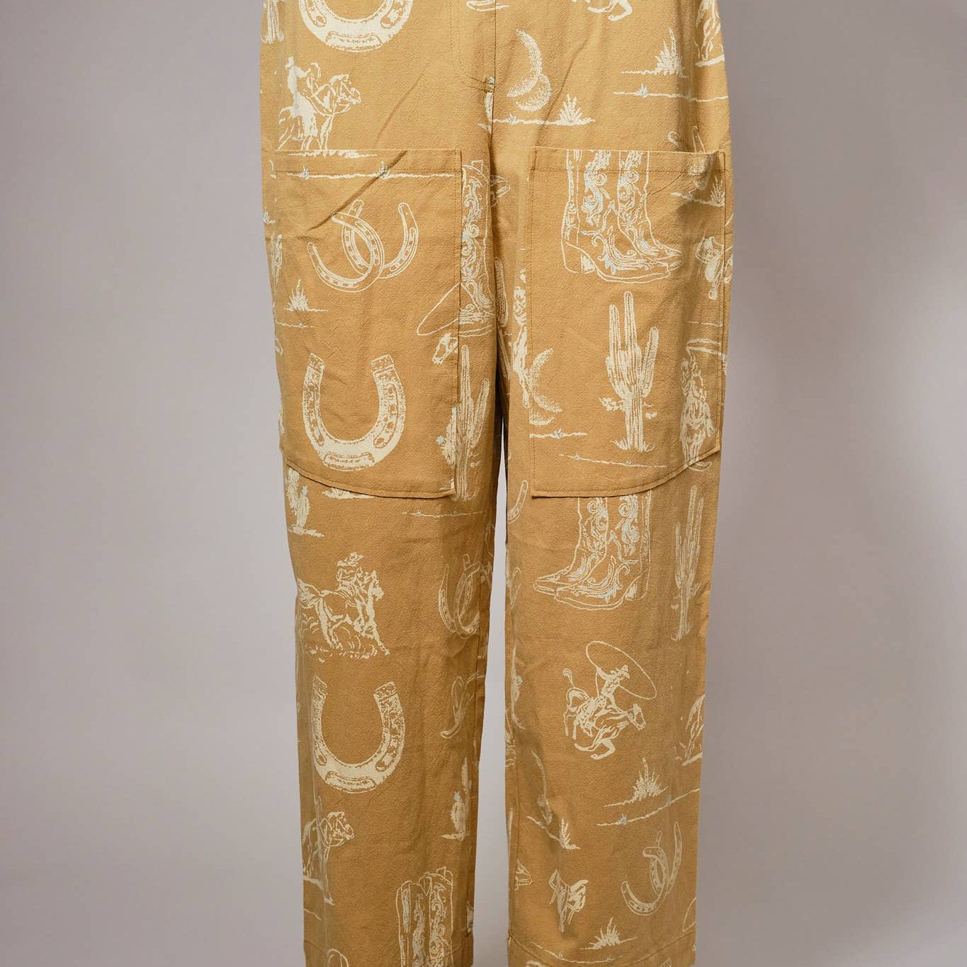 Western Motif Wide Leg Pants