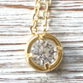 Crystal necklace minimalist layering boutique salon jewelry