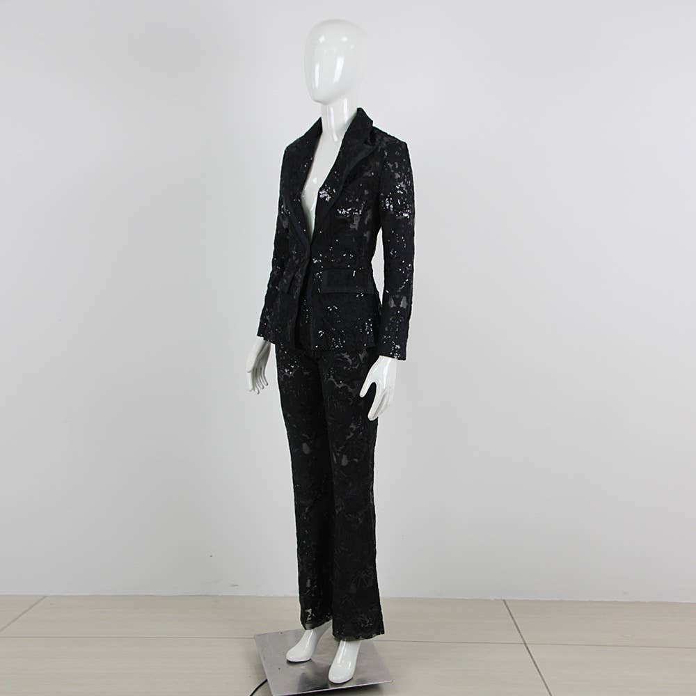 Glam Sequin Lace Suit: Business Meets Style