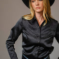 Satin Western Embroidered Snap Shirt