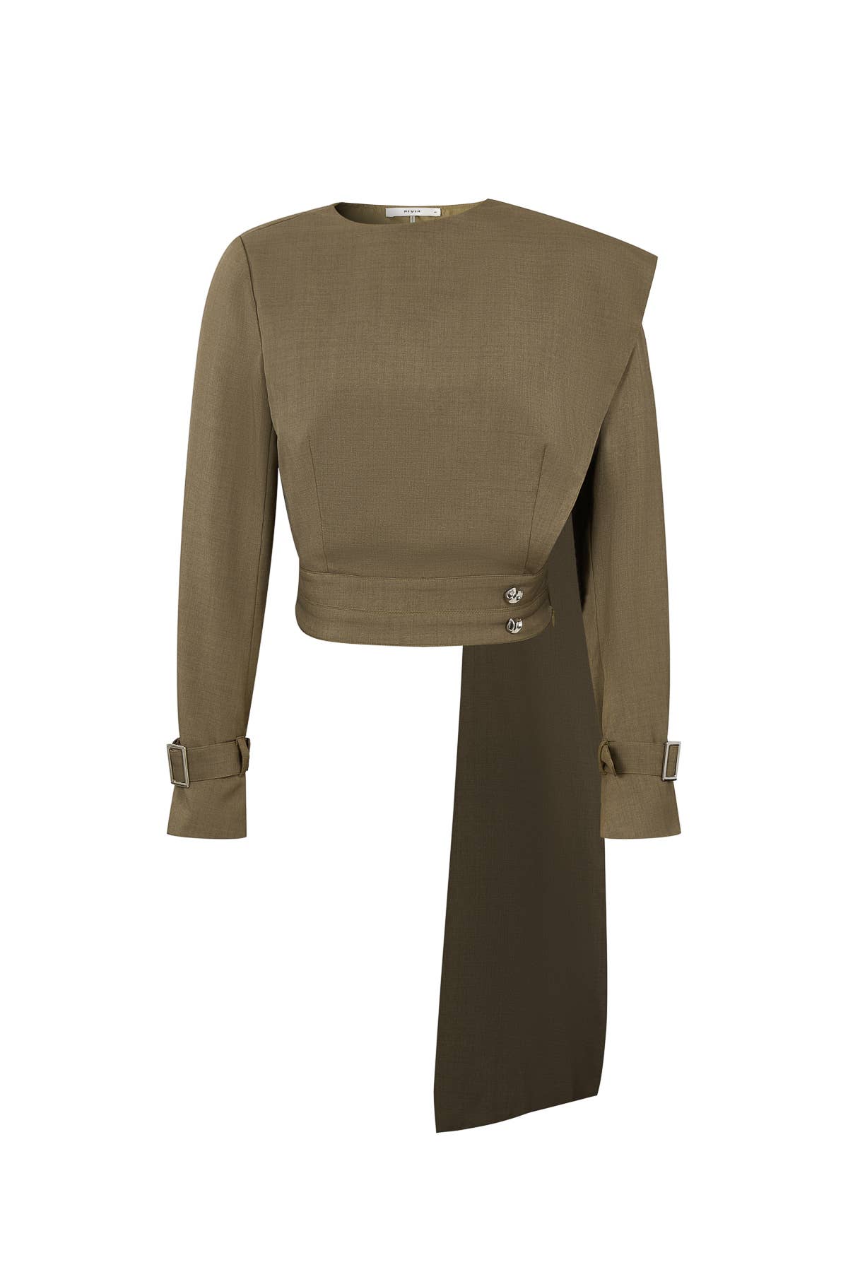 Joelle Woven Around The Neck Long Sleeve Top