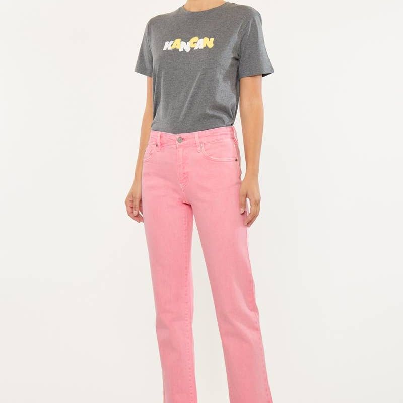 KanCan- Mid Rise Straight Pink
