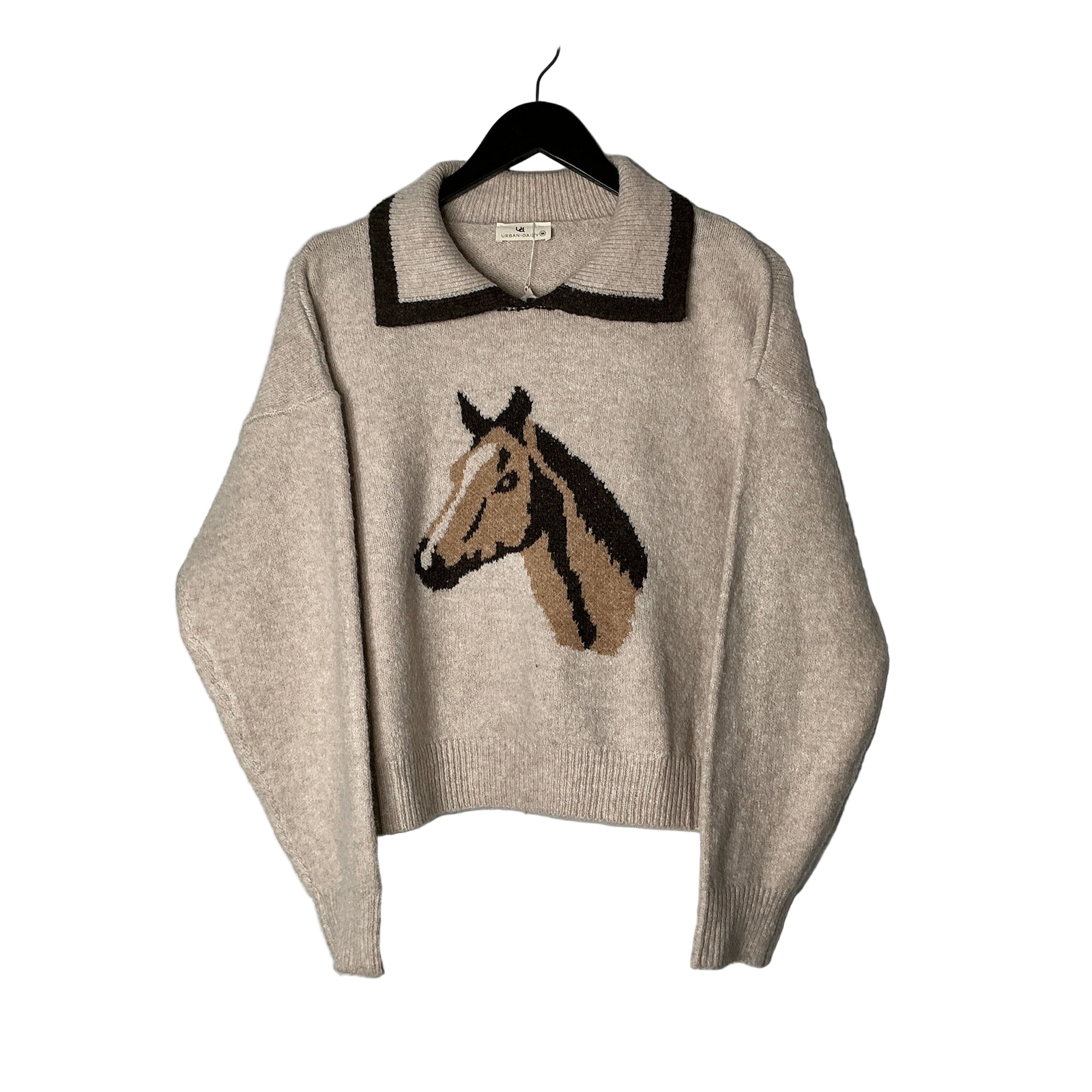 Horse Motif Knit Sweater