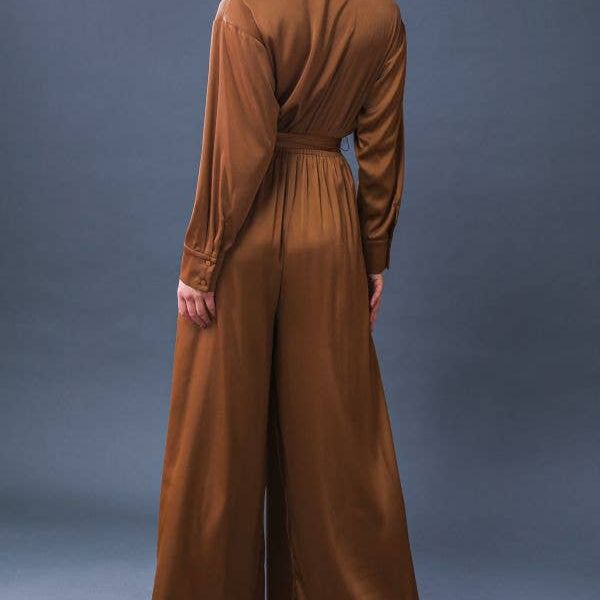 A solid woven jumpsuit