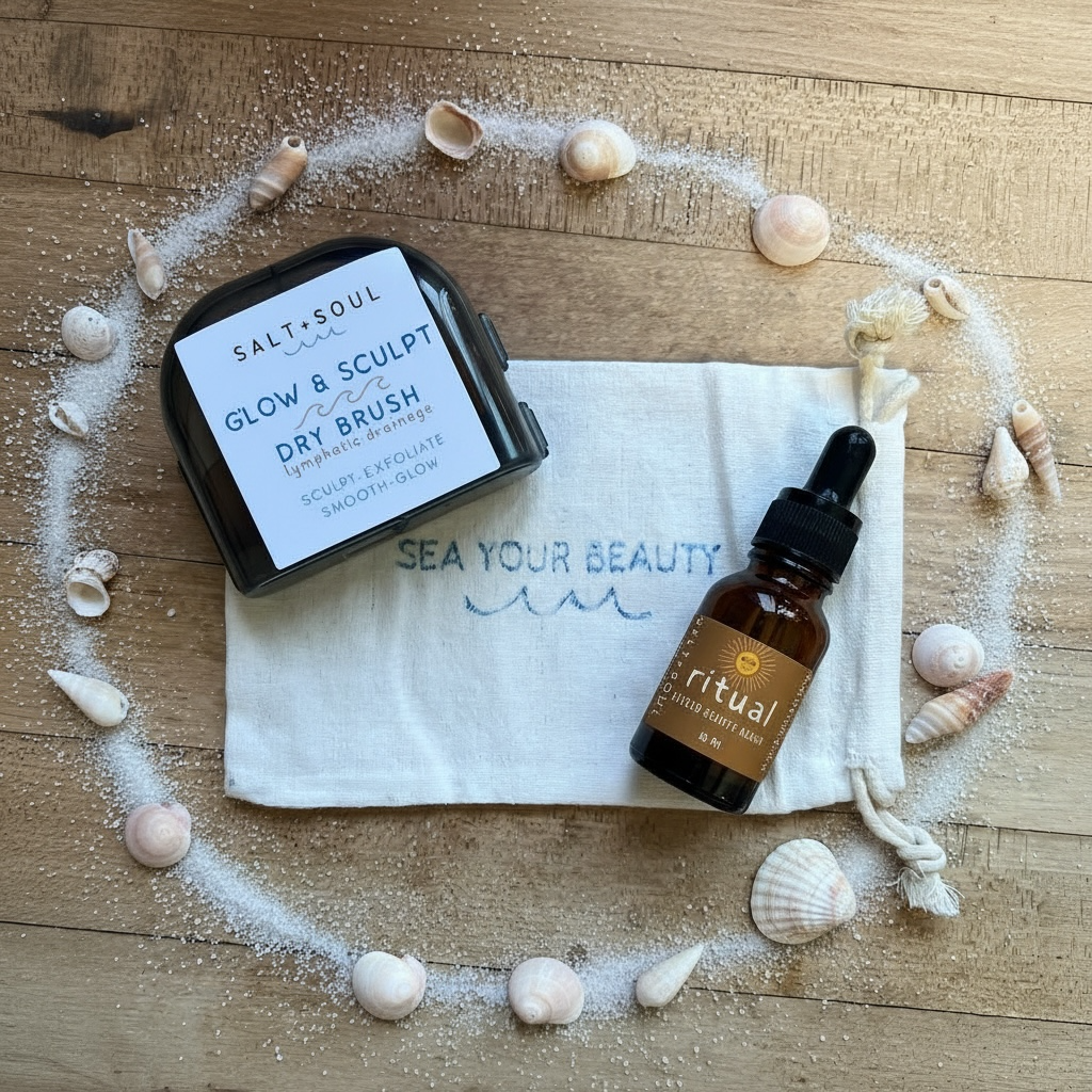 Lymphatic drainage face brush & fountain of youth serum set