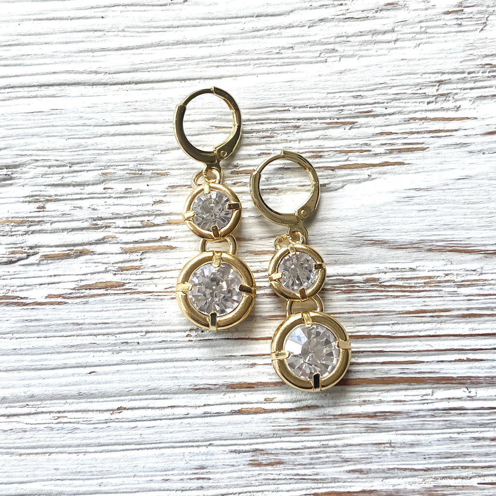 Crystal earrings boutique salon bridal jewelry sparkly spa
