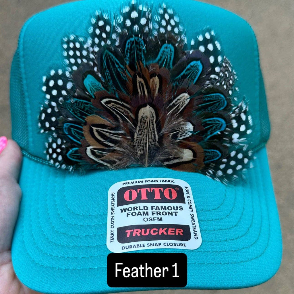 JADE FEATHER TRUCKER HAT