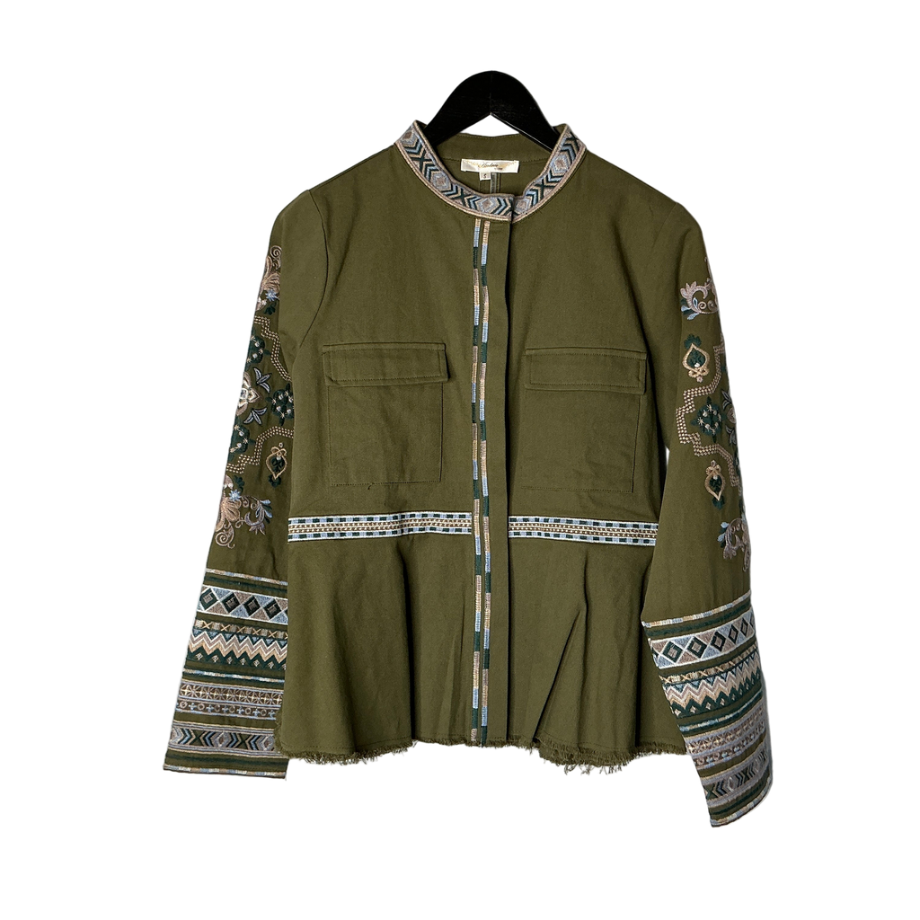 Army Green Embroidered Jacket