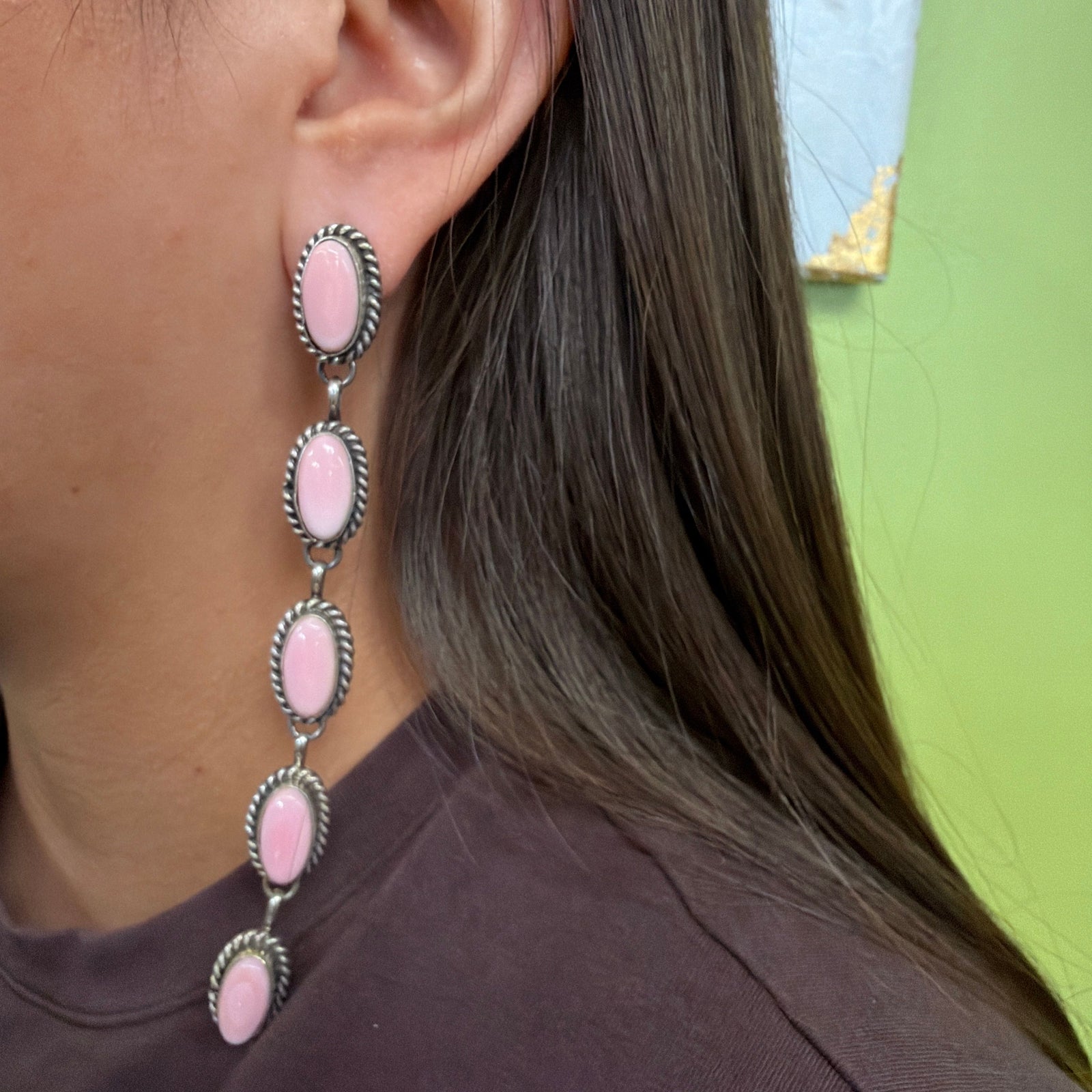 Pink Conch Earrings