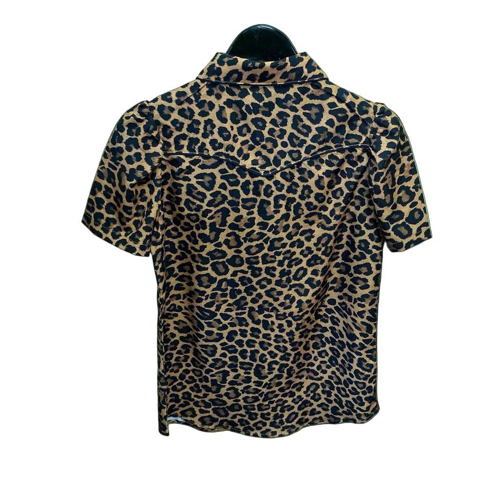 Leopard Short Sleeve Pearl Snap